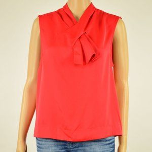 Rachel Rachel Roy Red Sleeveless Bow Pleated Top Size  L